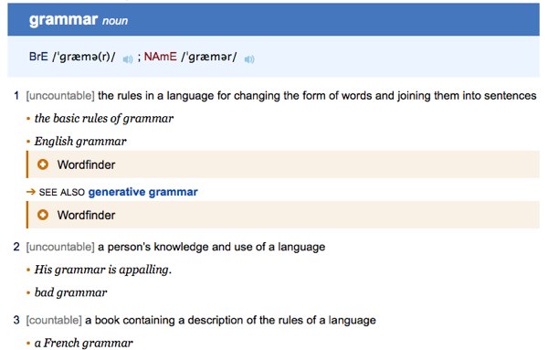 Definition of grammar